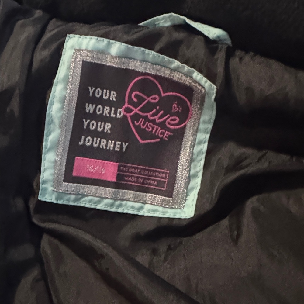Justice Black and Teal Jacket - Picture 2 of 3
